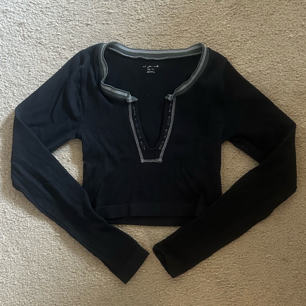 Urban Outfitters out from under long sleeves black crop top
